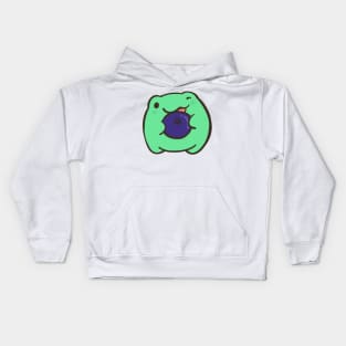 Frog with a blueberry Kids Hoodie